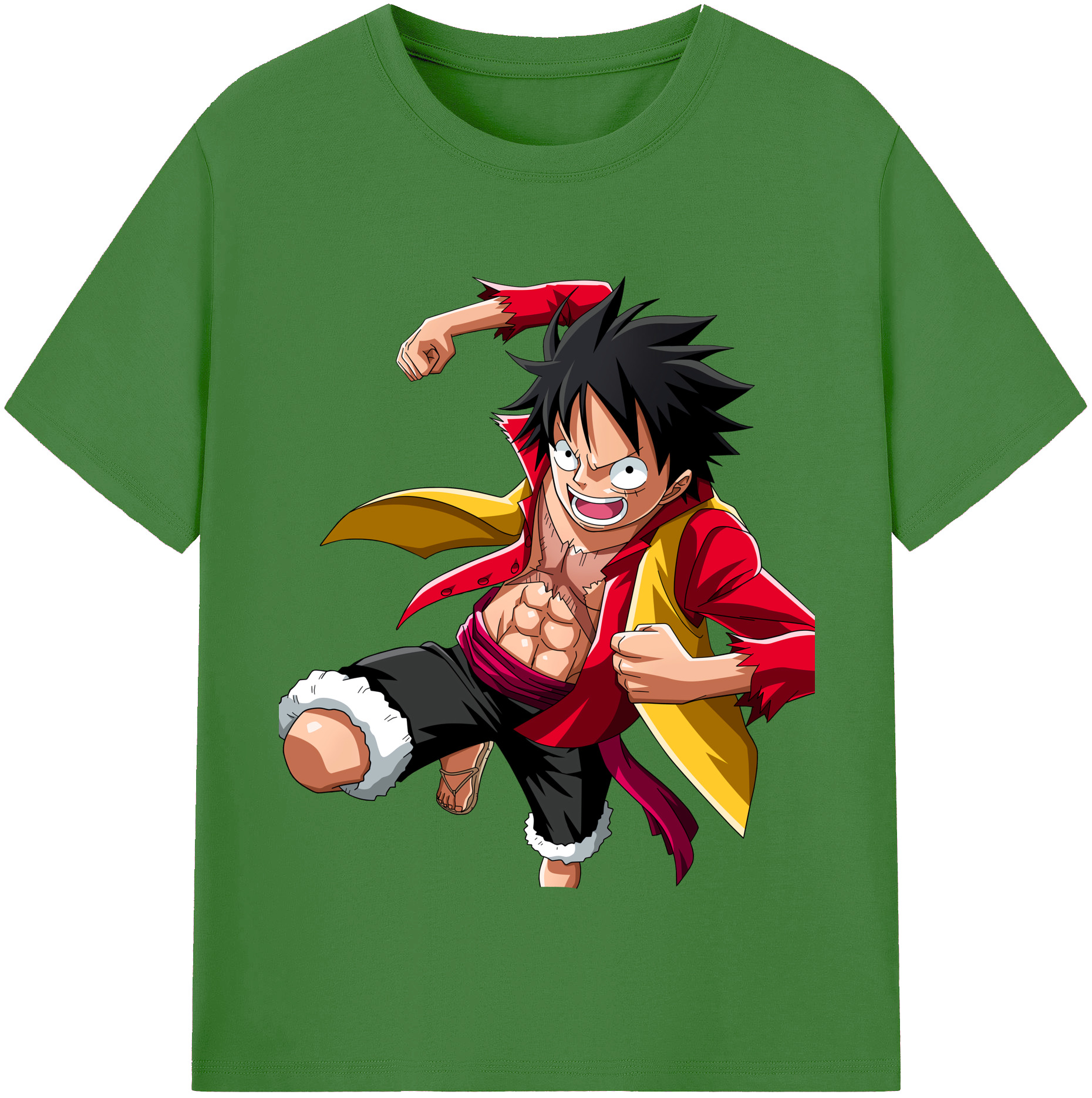 ワンピース モンキー・D・ルフィ ONE PIECE Monkey D. Luffy レディースカジュアルプリントTシャツ（綿100％）